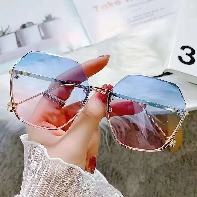 Rectangle Rimless Sunglasses