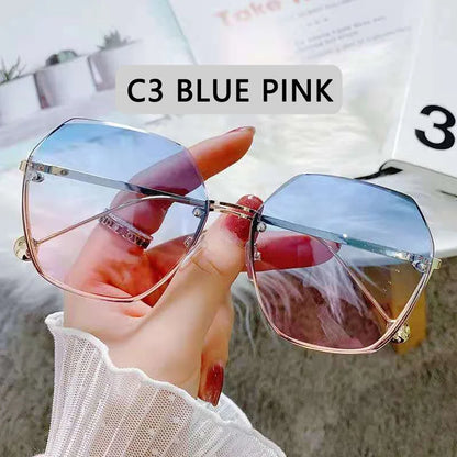 Rectangle Rimless Sunglasses