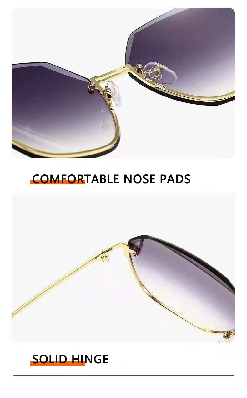 Rectangle Rimless Sunglasses