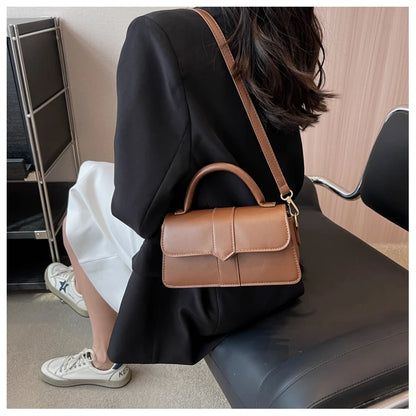 Pu Leather Square Satchel Crossbody Bag