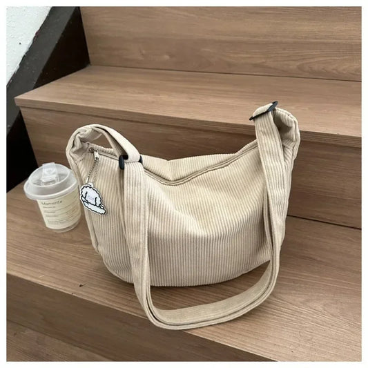 Single Shoulder Crossbody Corduroy Dumpling Bag