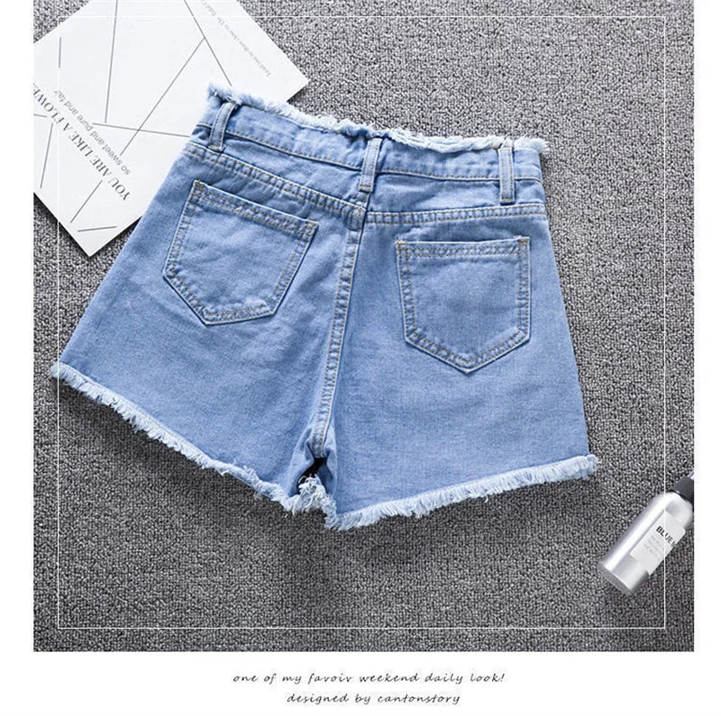 Denim High Waist Jean Shorts