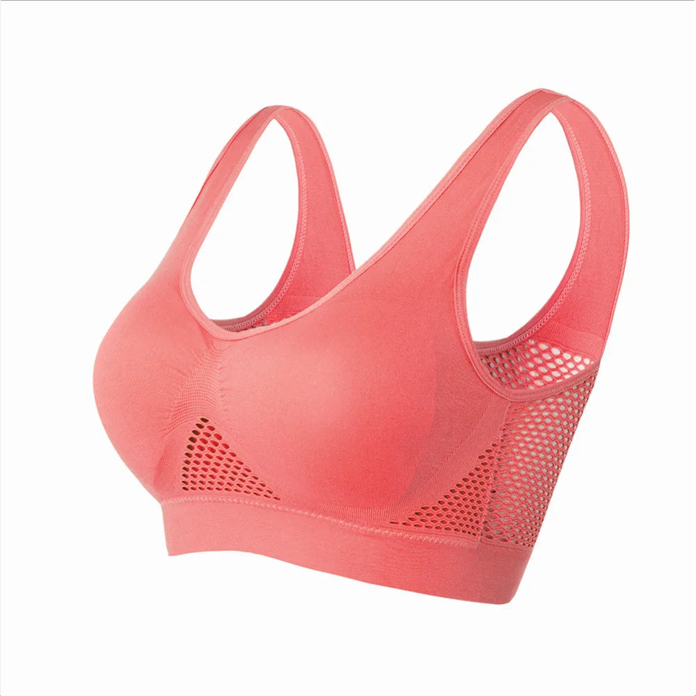 Plus Size Seamless Mesh Sports Bras