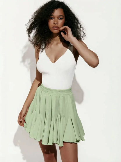 High Waist Ruffle Tennis Skirt