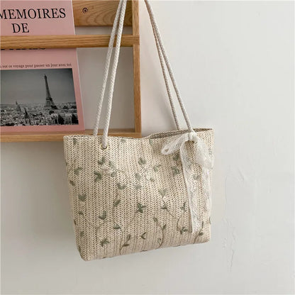 Woven Embroidery Shoulder Bag