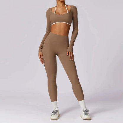 Co-Ord Long Sleeve/Sports Bra Gym Set