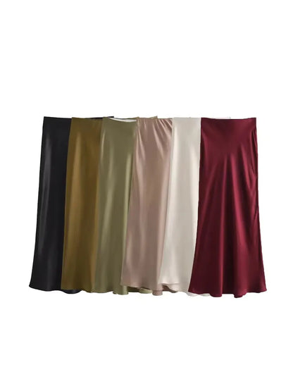 Satin High Waist Skirt