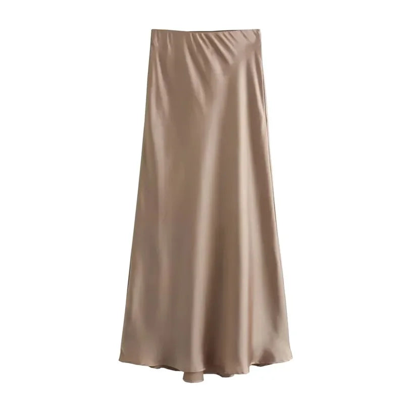 Satin High Waist Skirt