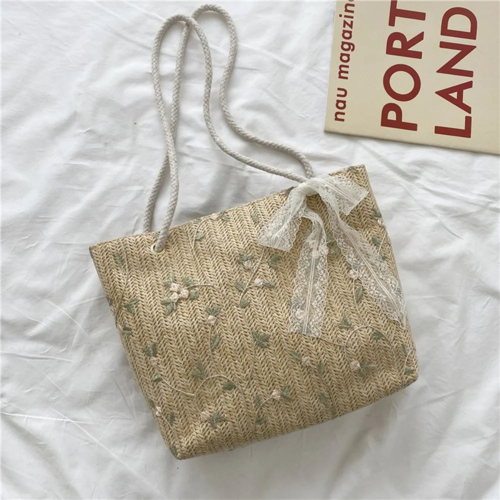 Woven Embroidery Shoulder Bag