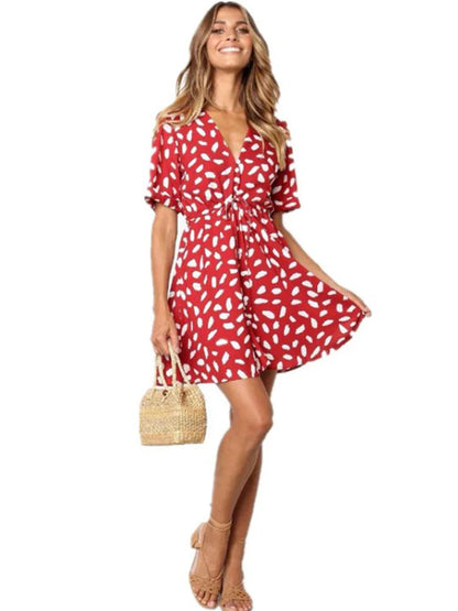 Dot Print Summer Wrap Dress