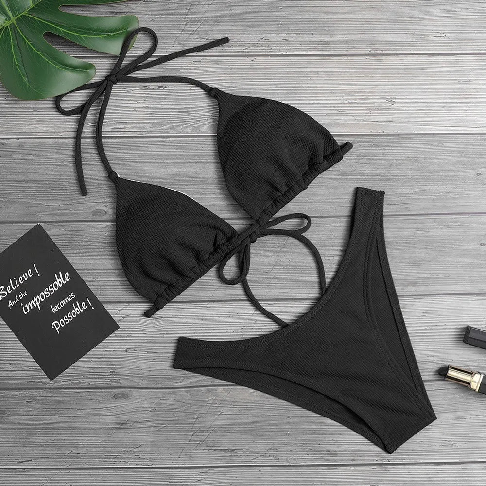 Solid Bikini Set