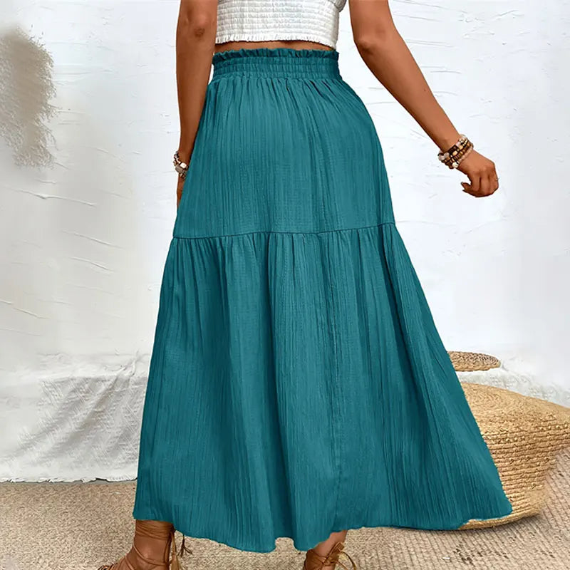 High Waist Leg Split Maxi Skirt