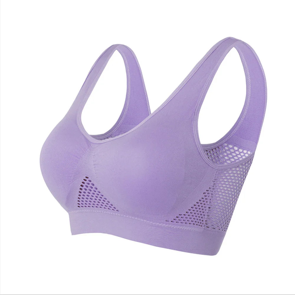 Plus Size Seamless Mesh Sports Bras