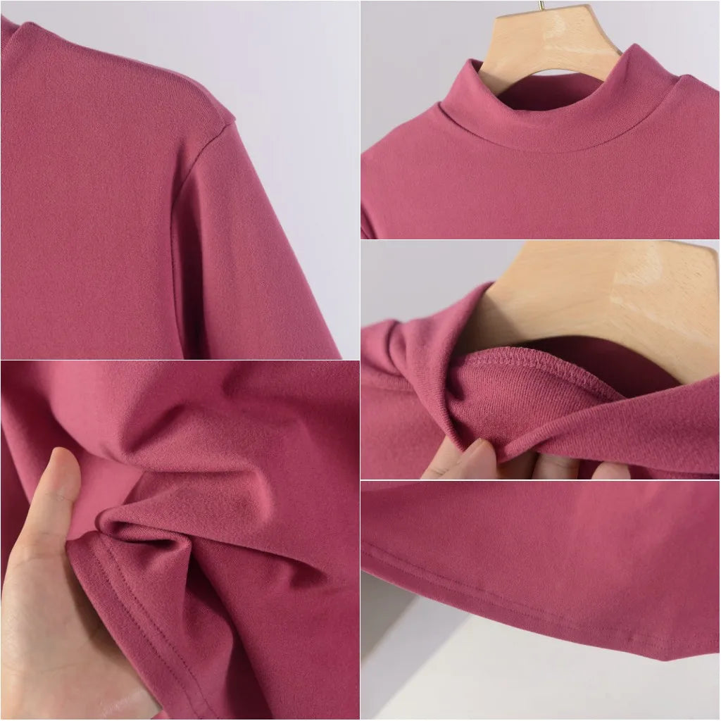 Plus Size Solid Long Sleeve Top