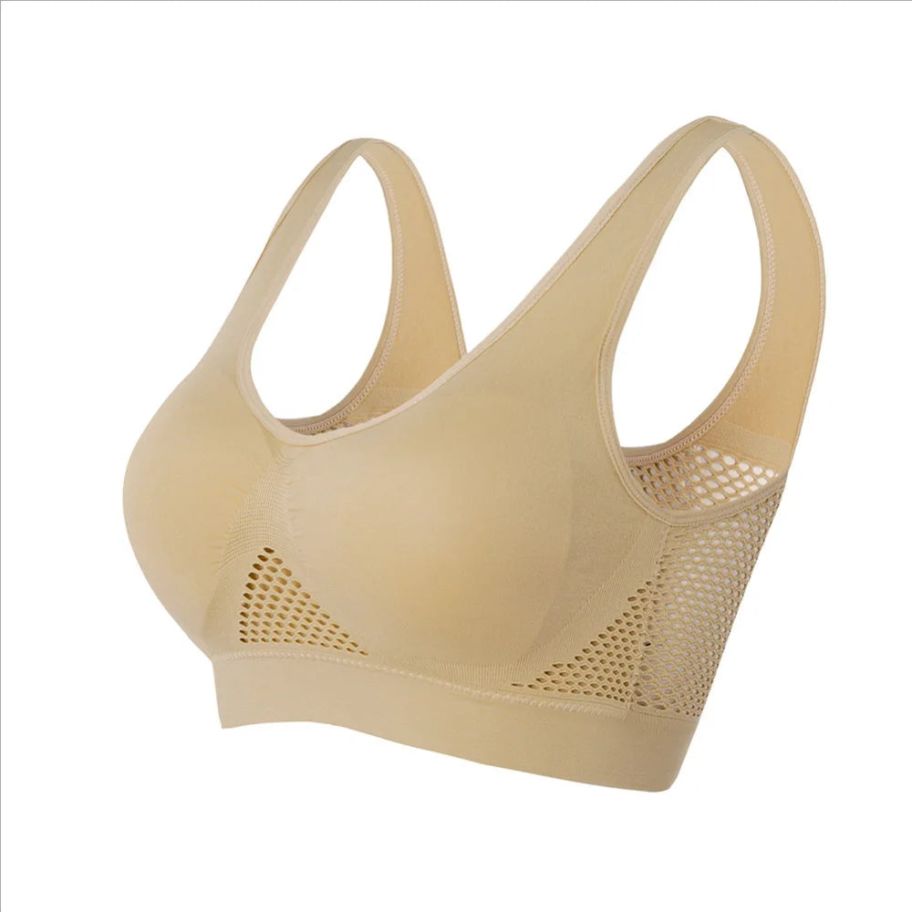 Plus Size Seamless Mesh Sports Bras