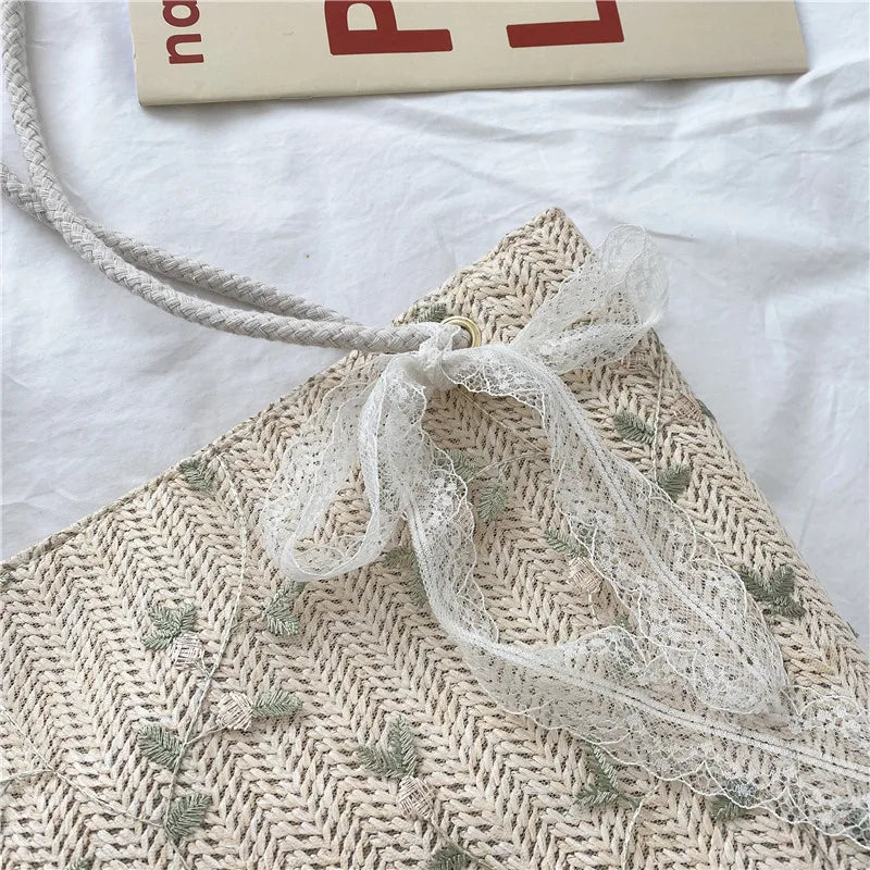 Woven Embroidery Shoulder Bag