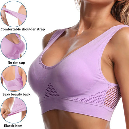 Plus Size Seamless Mesh Sports Bras