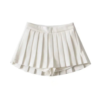 Pleated High Waist Mini Skirt