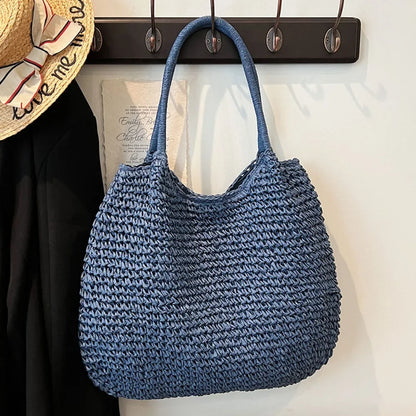 Large Straw Tote Handbag