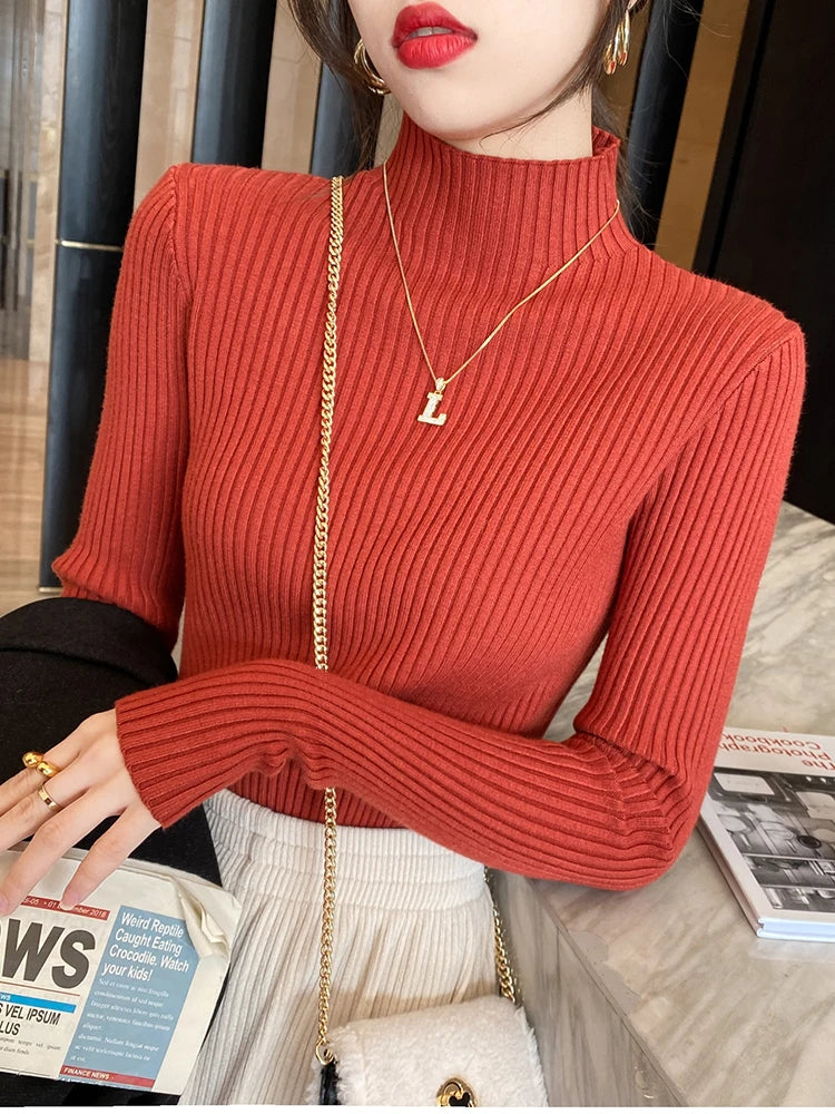 Ribbed Long Sleeve Turtleneck