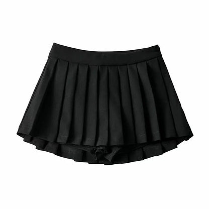 Pleated High Waist Mini Skirt