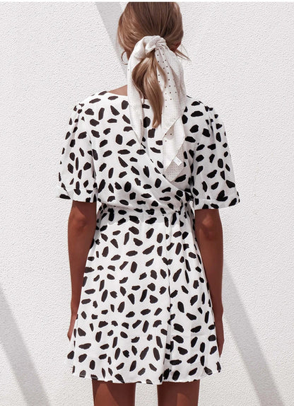 Dot Print Summer Wrap Dress