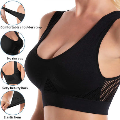 Plus Size Seamless Mesh Sports Bras