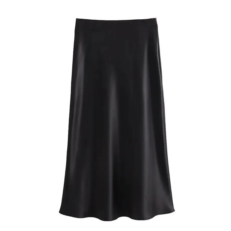 Satin High Waist Skirt