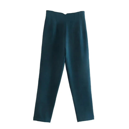 Office Style Straight Leg High Waist Trousers