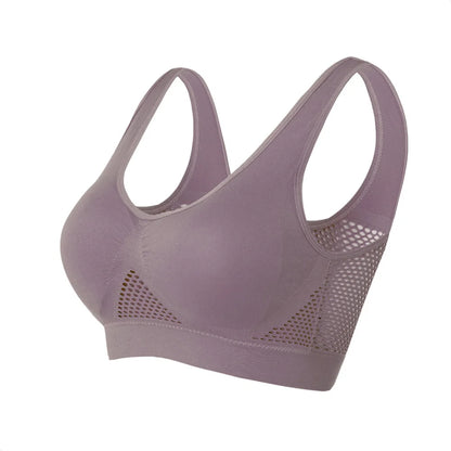 Plus Size Seamless Mesh Sports Bras