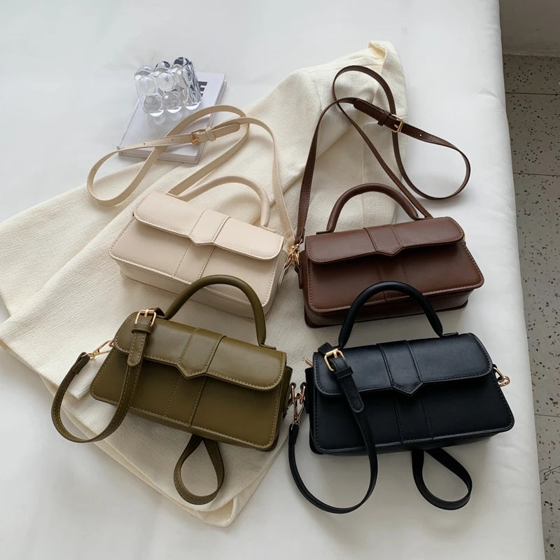 Pu Leather Square Satchel Crossbody Bag