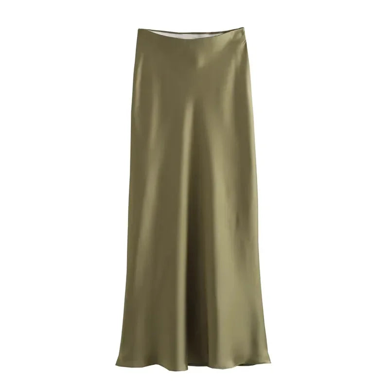 Satin High Waist Skirt