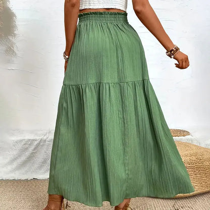 High Waist Leg Split Maxi Skirt