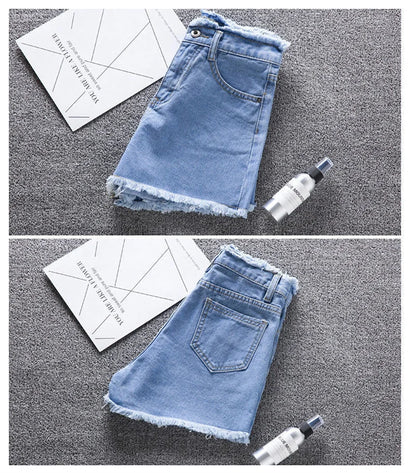 Denim High Waist Jean Shorts