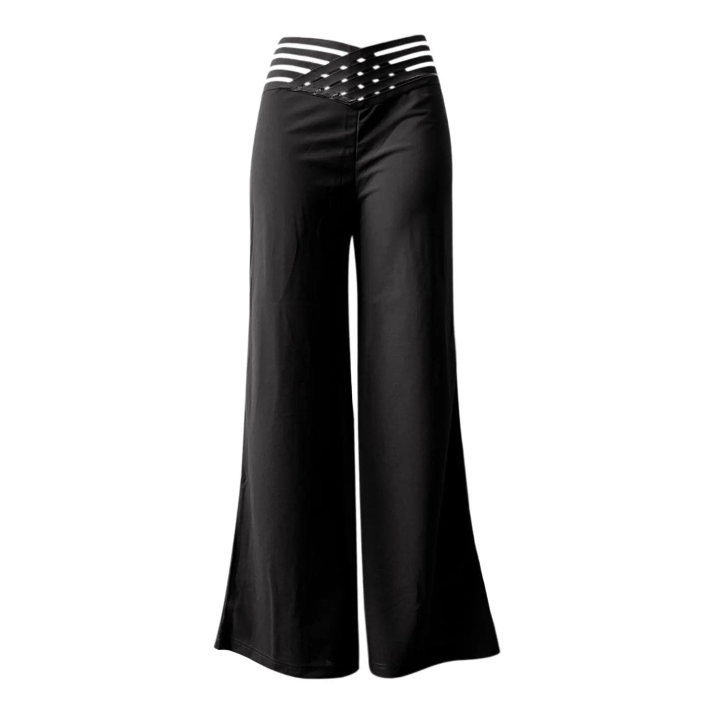 Flared Wide Leg High Waist Trousers