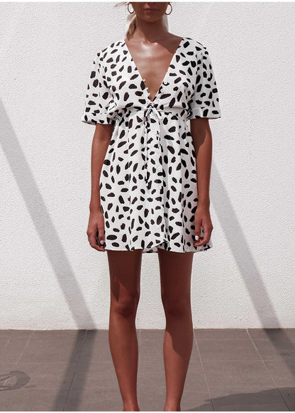 Dot Print Summer Wrap Dress