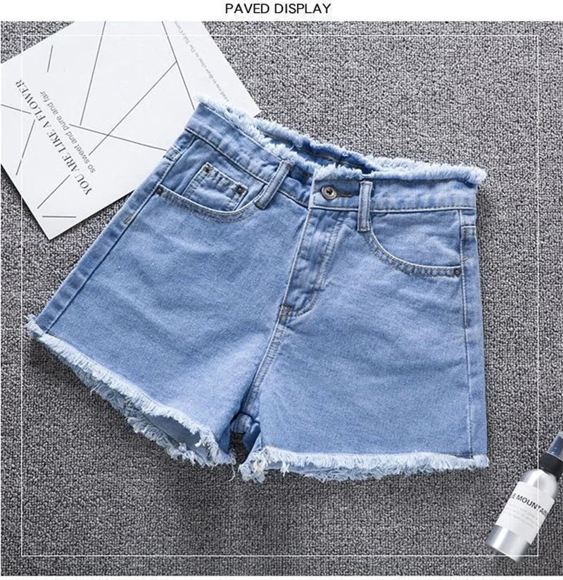 Denim High Waist Jean Shorts