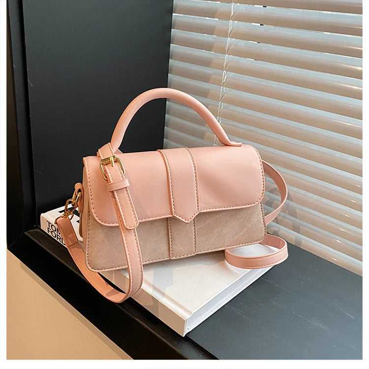 Pu Leather Square Satchel Crossbody Bag