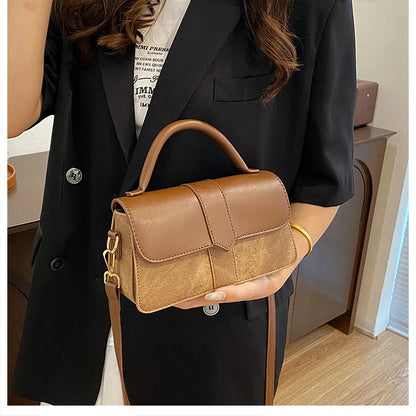 Pu Leather Square Satchel Crossbody Bag