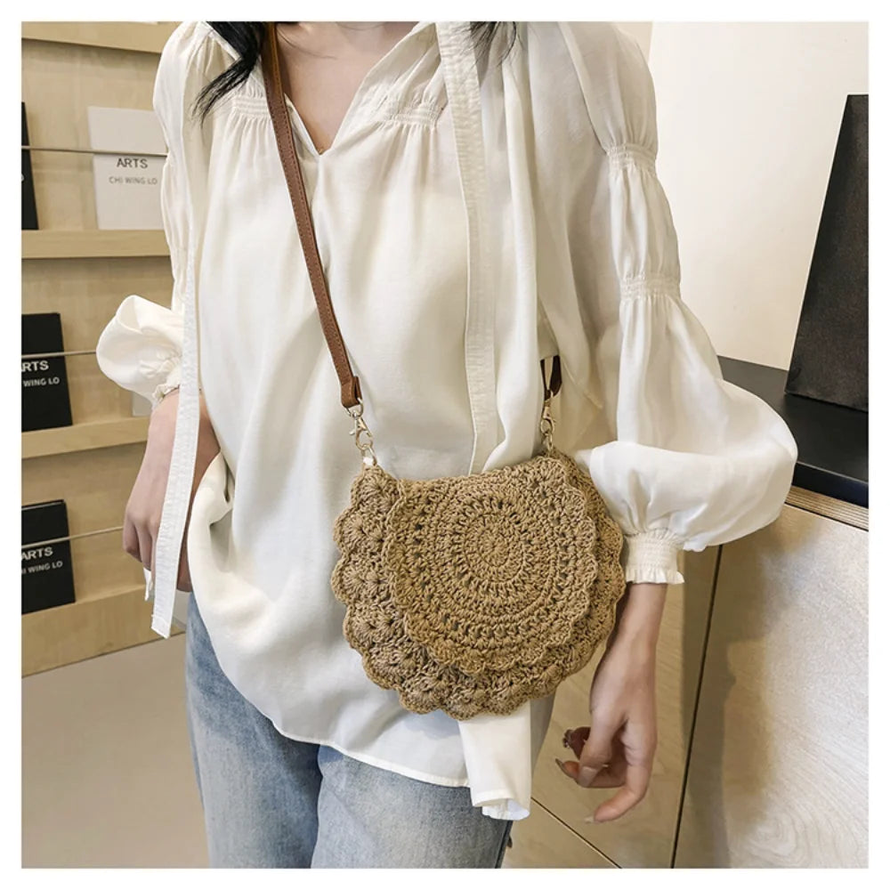 Handmade Hollow Woven Crossbody Bag