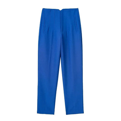 Office Style Straight Leg High Waist Trousers