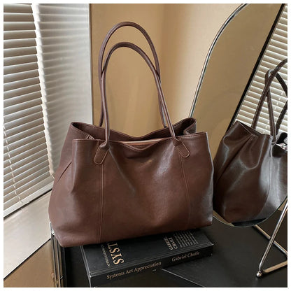 Large Zipper PU Leather Bag