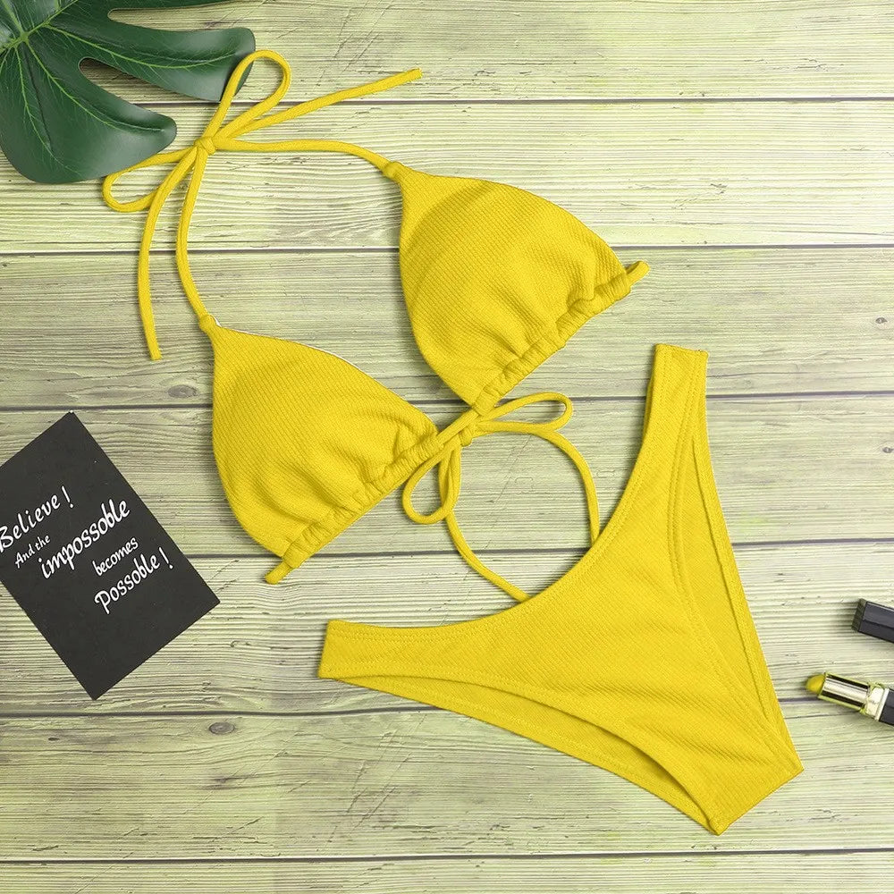 Solid Bikini Set