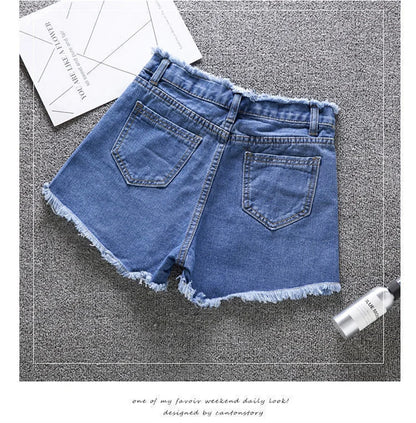 Denim High Waist Jean Shorts