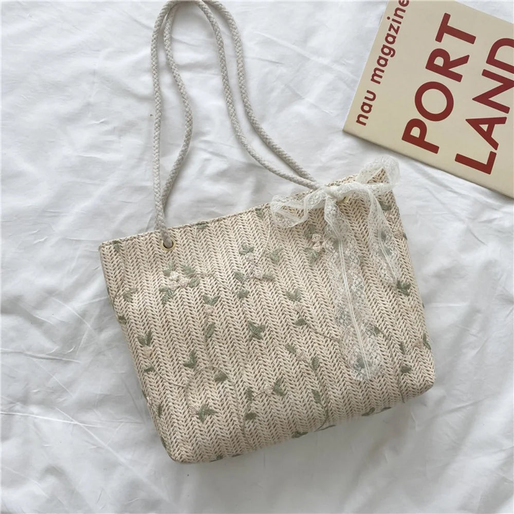 Woven Embroidery Shoulder Bag