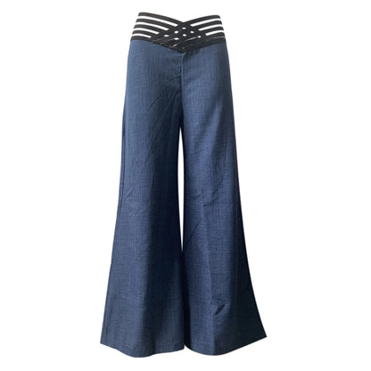 Flared Wide Leg High Waist Trousers