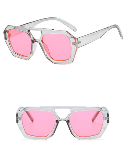 Square Double Bridge Sunglasses