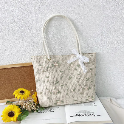 Woven Embroidery Shoulder Bag