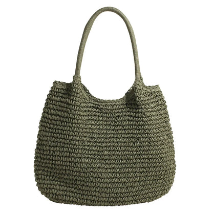 Large Straw Tote Handbag