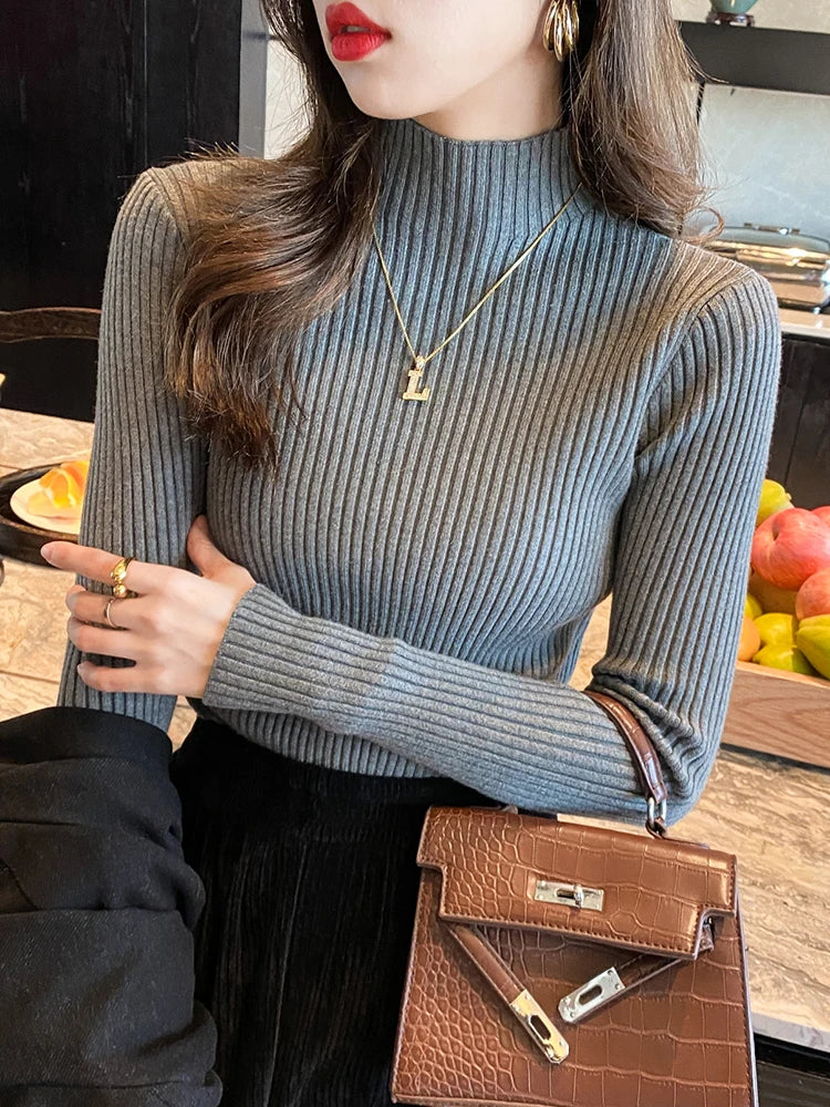 Ribbed Long Sleeve Turtleneck